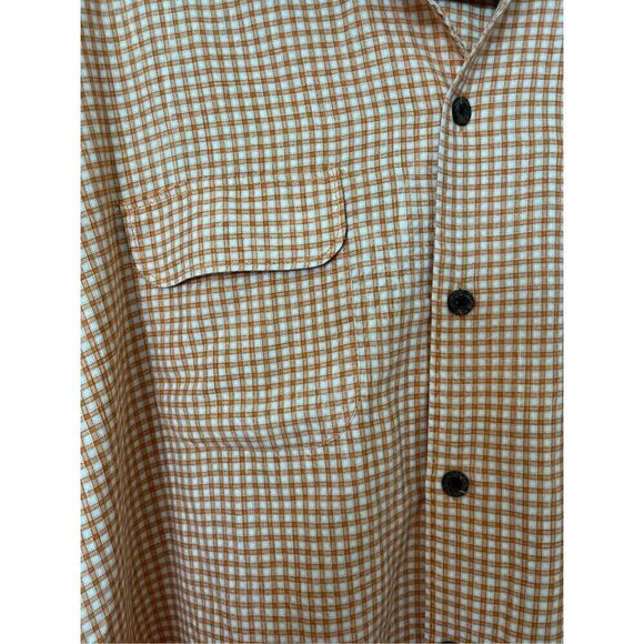Tommy Bahama Orange Checkered Silk Button up Shirt - Picture 3 of 7